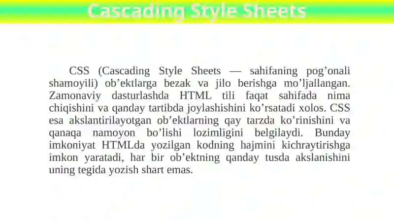 CSS ning asosiy tushunchalari 3