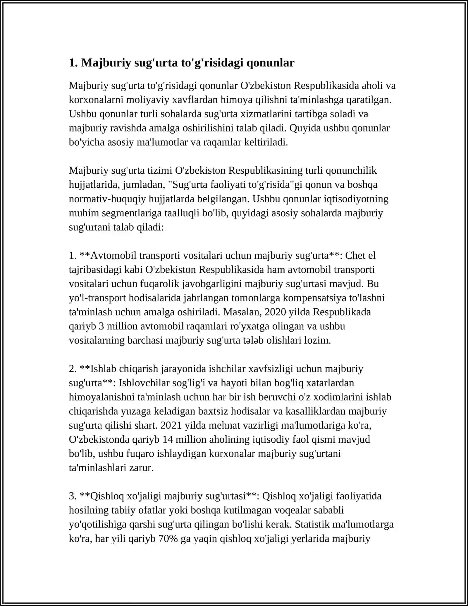 TRANSPORT VOSITALARI EGALARINING FUQOROLIK JAVOBGARLIGINI MAJBURIY SUĞIRTA QILISH QOIDALARI 3