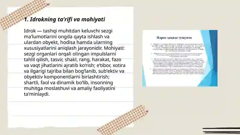 Idrok haqida tushuncha va uning xususiyatlari 3