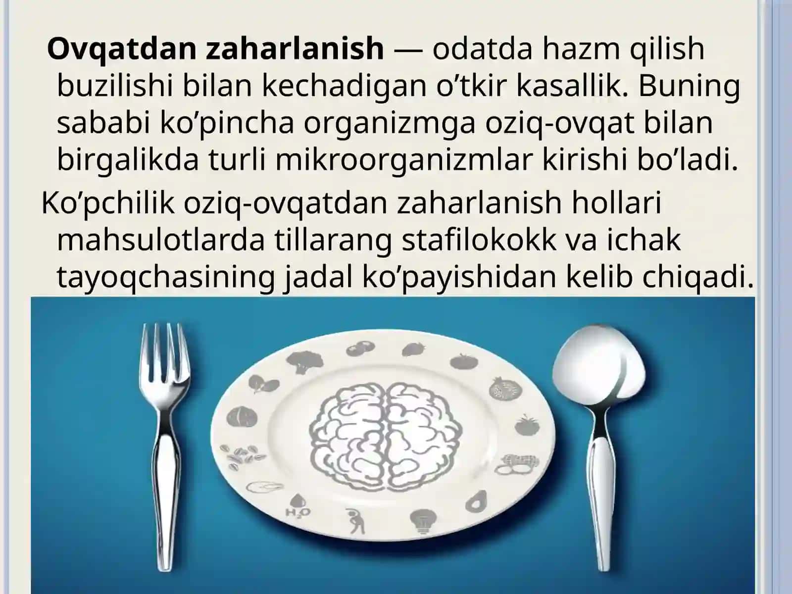 Ovqatdan zaharlanish turlari va oldini olish birlari 3