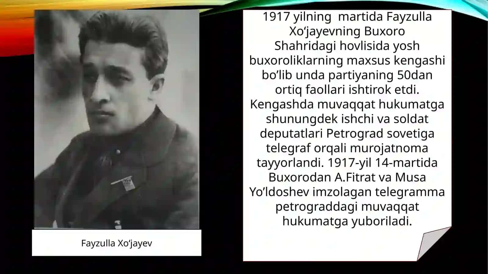 1917-1920-yillarda Buxoro amirligidagi ijtimoiy-siyosiy ahvol.  Yosh buxoroliklar tashkilotining faoliyati. 3