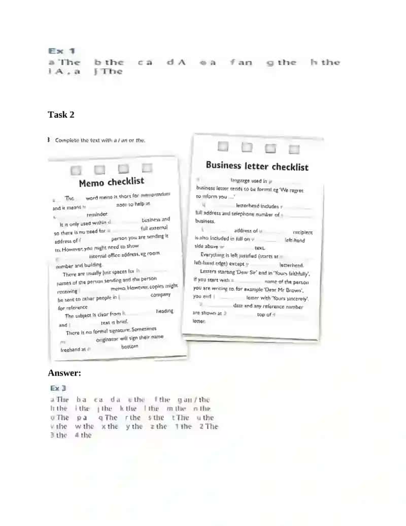 Definite and Indefinite Articles Lesson Plan 3