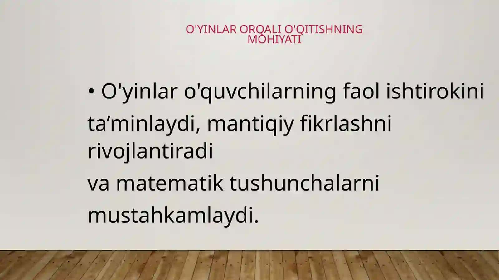 Boshlang'ich sinflarda matematika o'yinlari 3