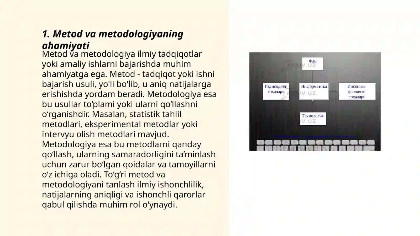 Metod, metodologiya va metodika haqida tushuncha 3