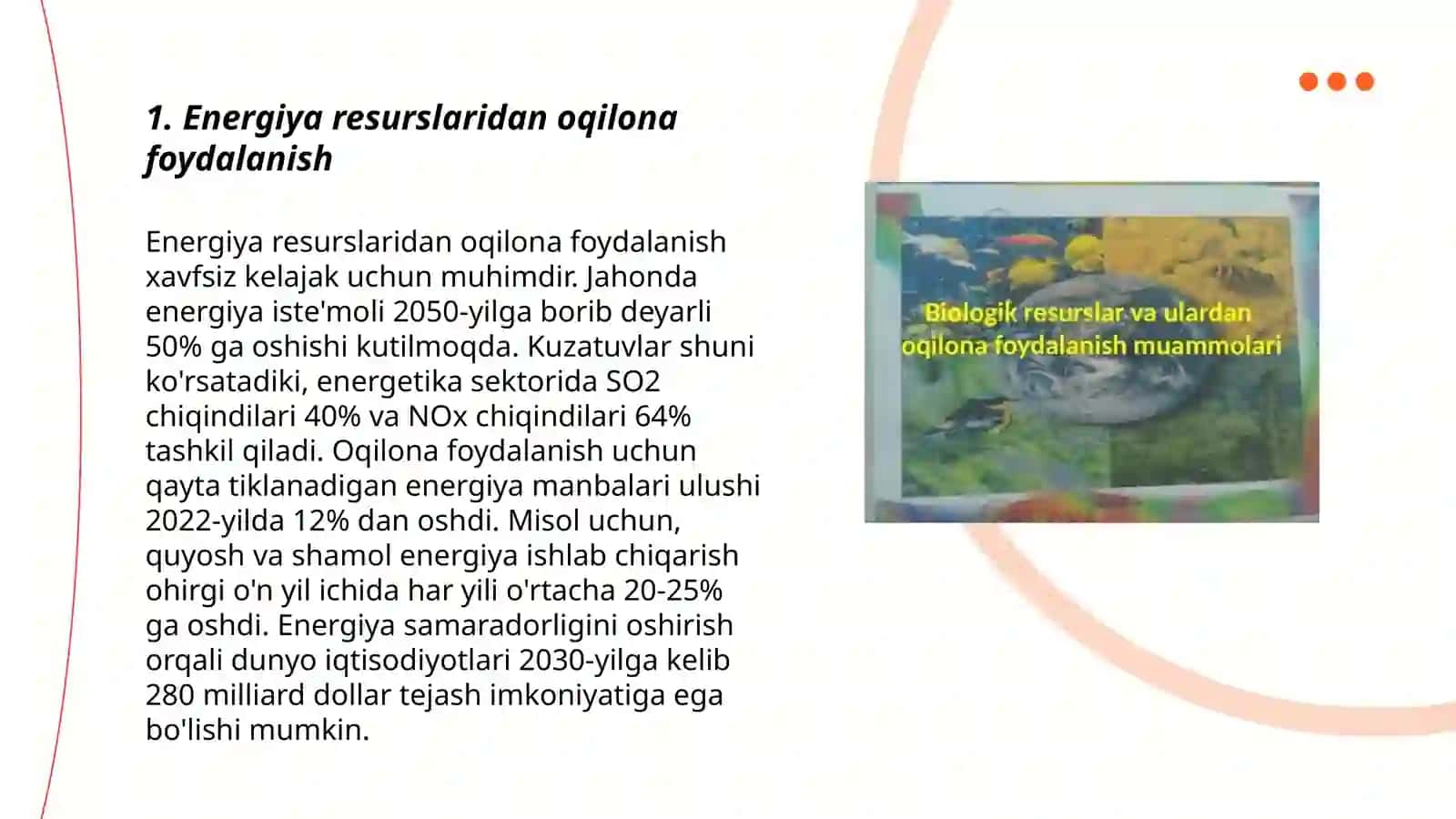 Tabiiy resurslardan oqilona foydalanish muammolari 3
