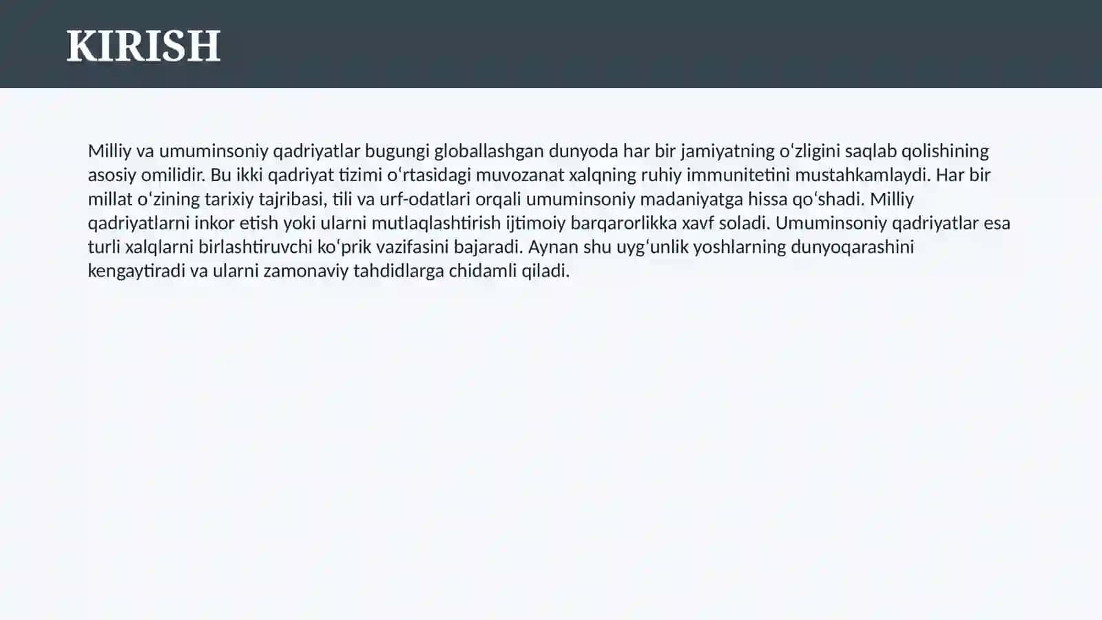 MILLIY VA UMUMINSONIY QADRIYATLAR 3