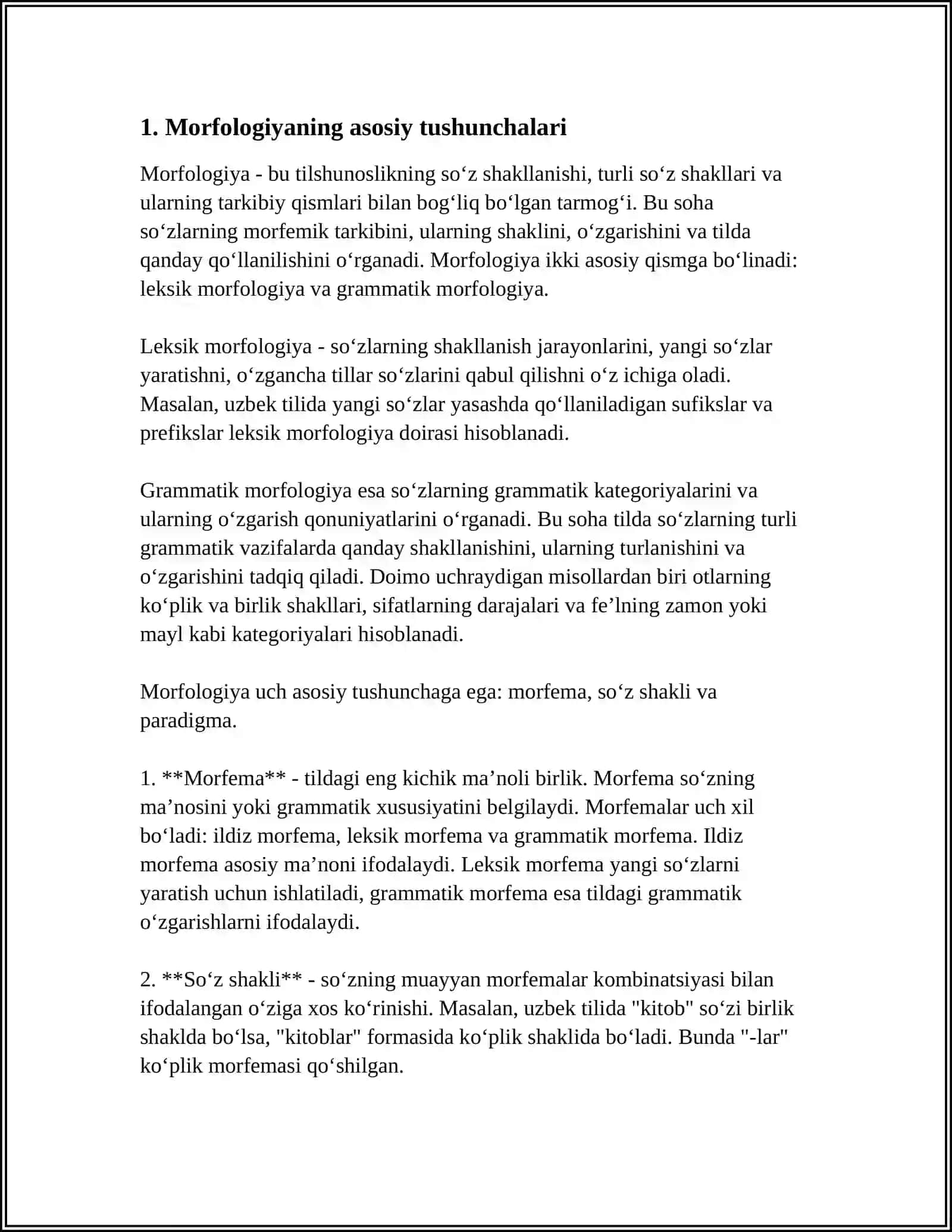 MORFOLOGIYANI OʻQITISH METODIKASI 3
