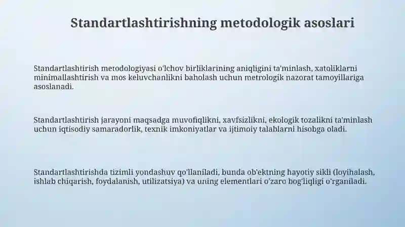Standartlashtirishning metodologik asoslari 3