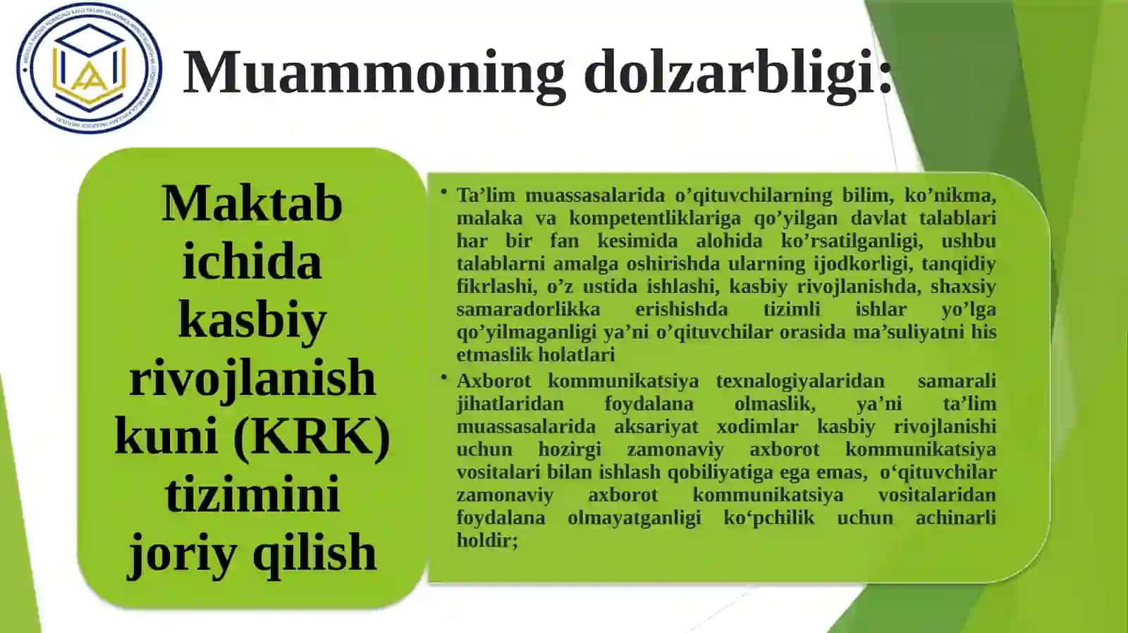 Maktab ichida kasbiy rivojlanishni (KRK) tizimini joriy qilish 3