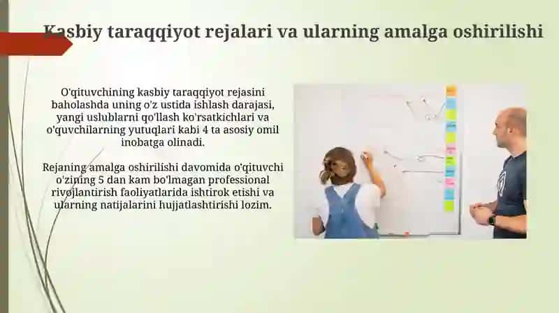 O'qituvchining Kasbiy Rivojlanishini Baholash Ko'rsatkichlari 3