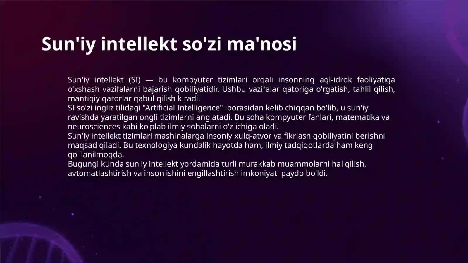 SUN'IY INTELLEKT NIMA 3