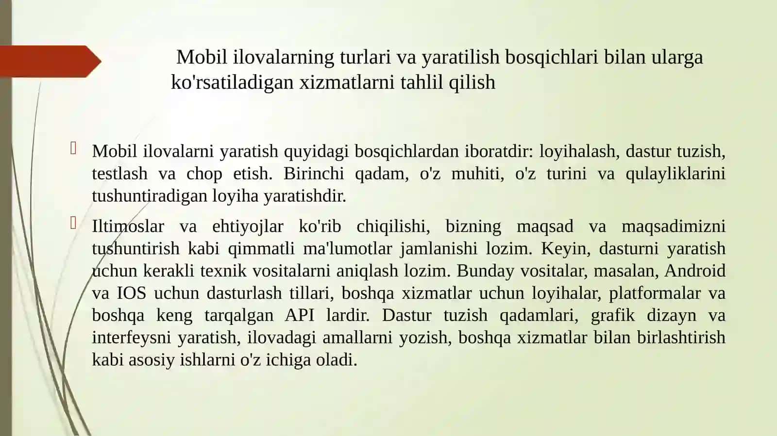 Mobil ilovalarga ko’rsatiladigan xizmatlarni tahlil qilish 3