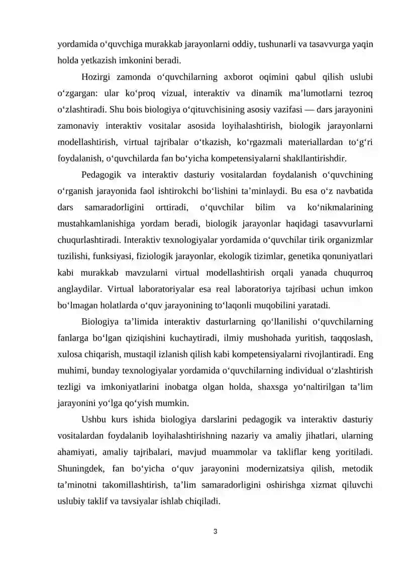 Biologiya darslarini interaktiv dasturiy vositalar yordamida loyihalashtirish 3