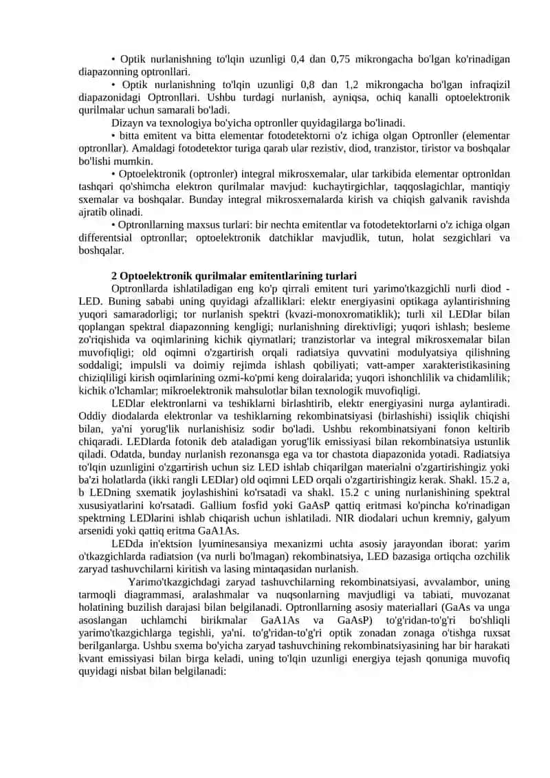 Yarim o'tkazgichli optoelektron qurilmalar 3