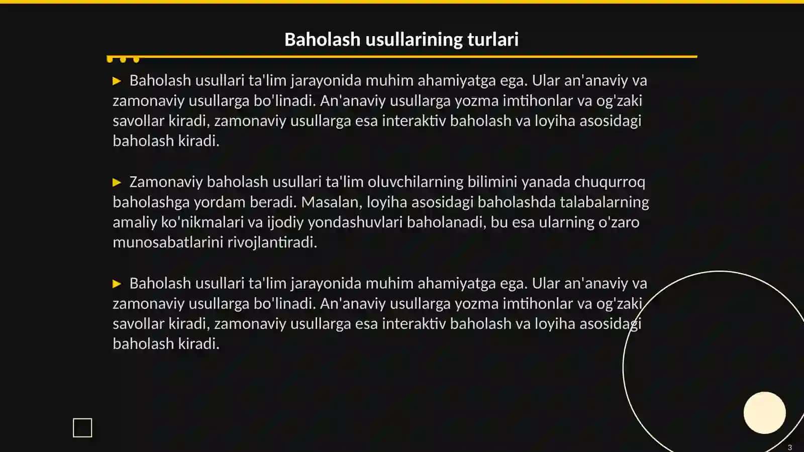 Ta’lim oluvchilarning bilimi, koʻnikma va malakalarini tashxis qilishning zamonaviy usullari 3