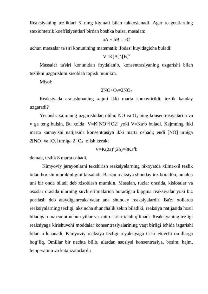 Kimyoviy reaksiya tezligi 3