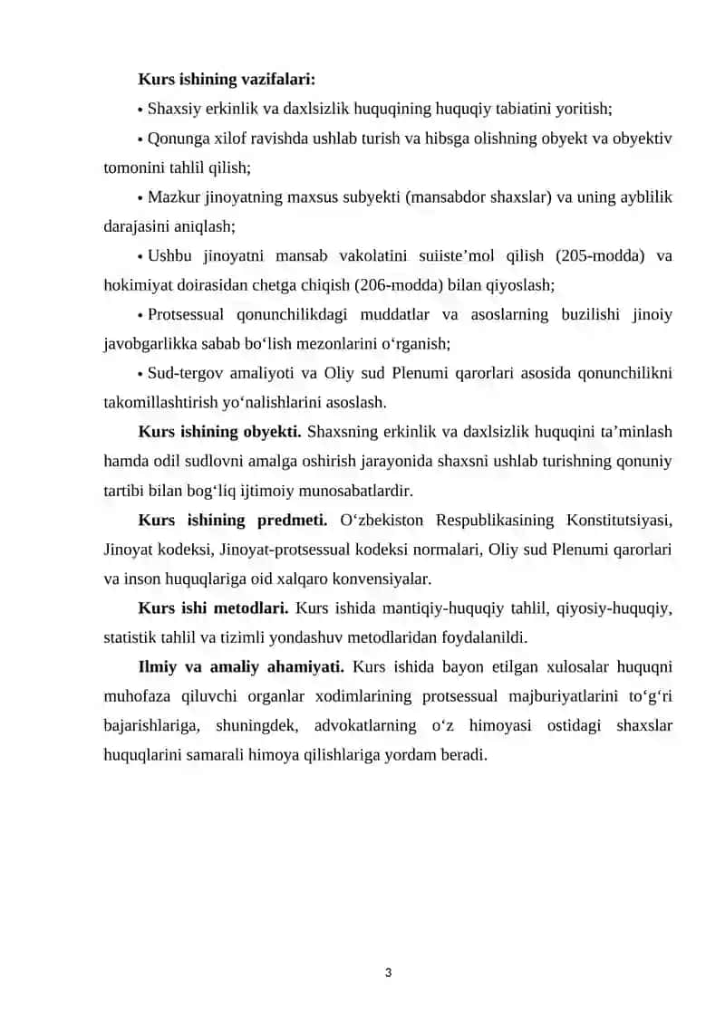 QONUNGA XILOF RAVISHDA USHLAB TURISH YOKI HIBSGA OLISHNING JINOIY-HUQUQIY XUSUSIYATLARI 3