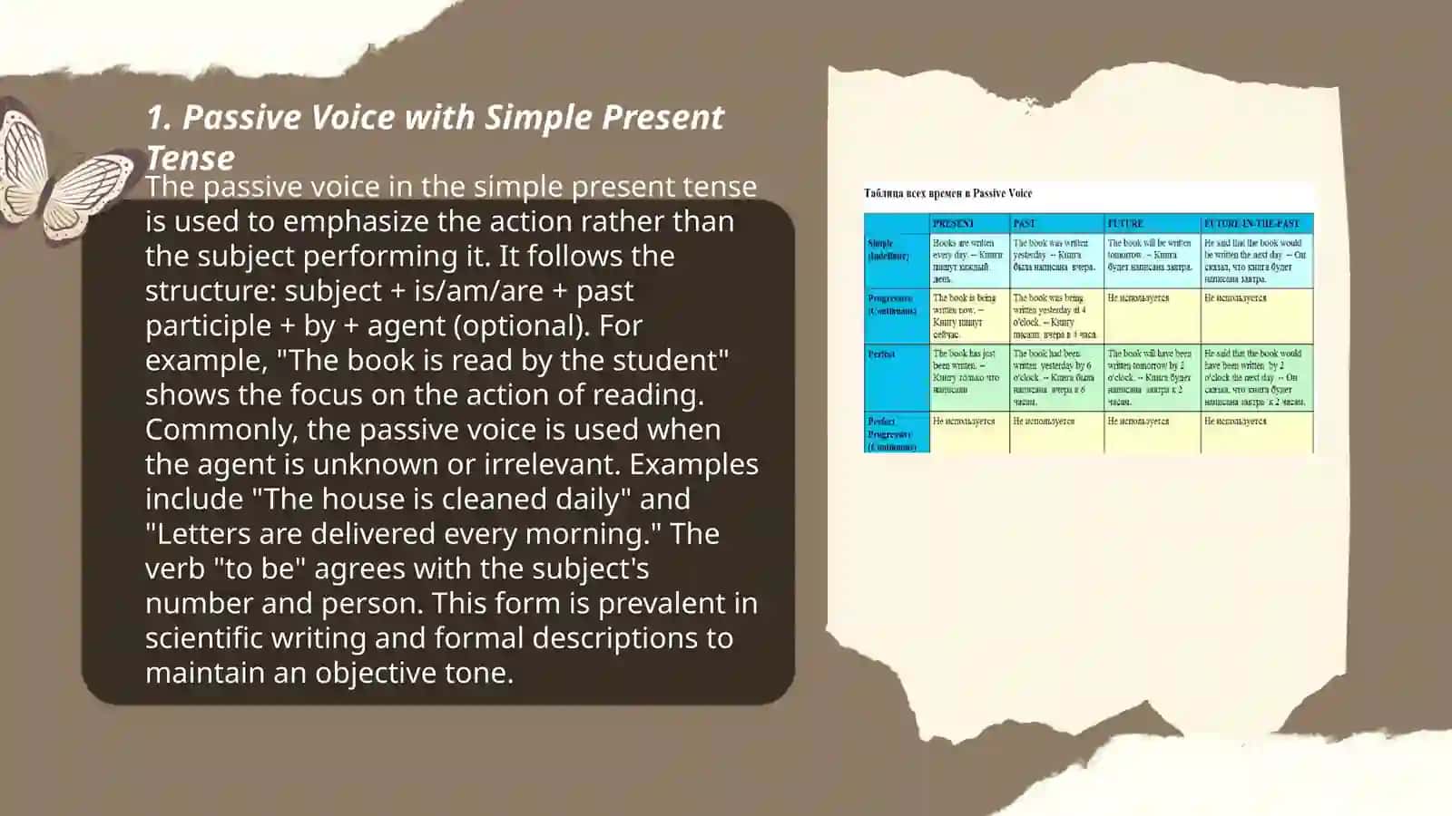 Passive Voice: Regular and Irregular Verbs 3