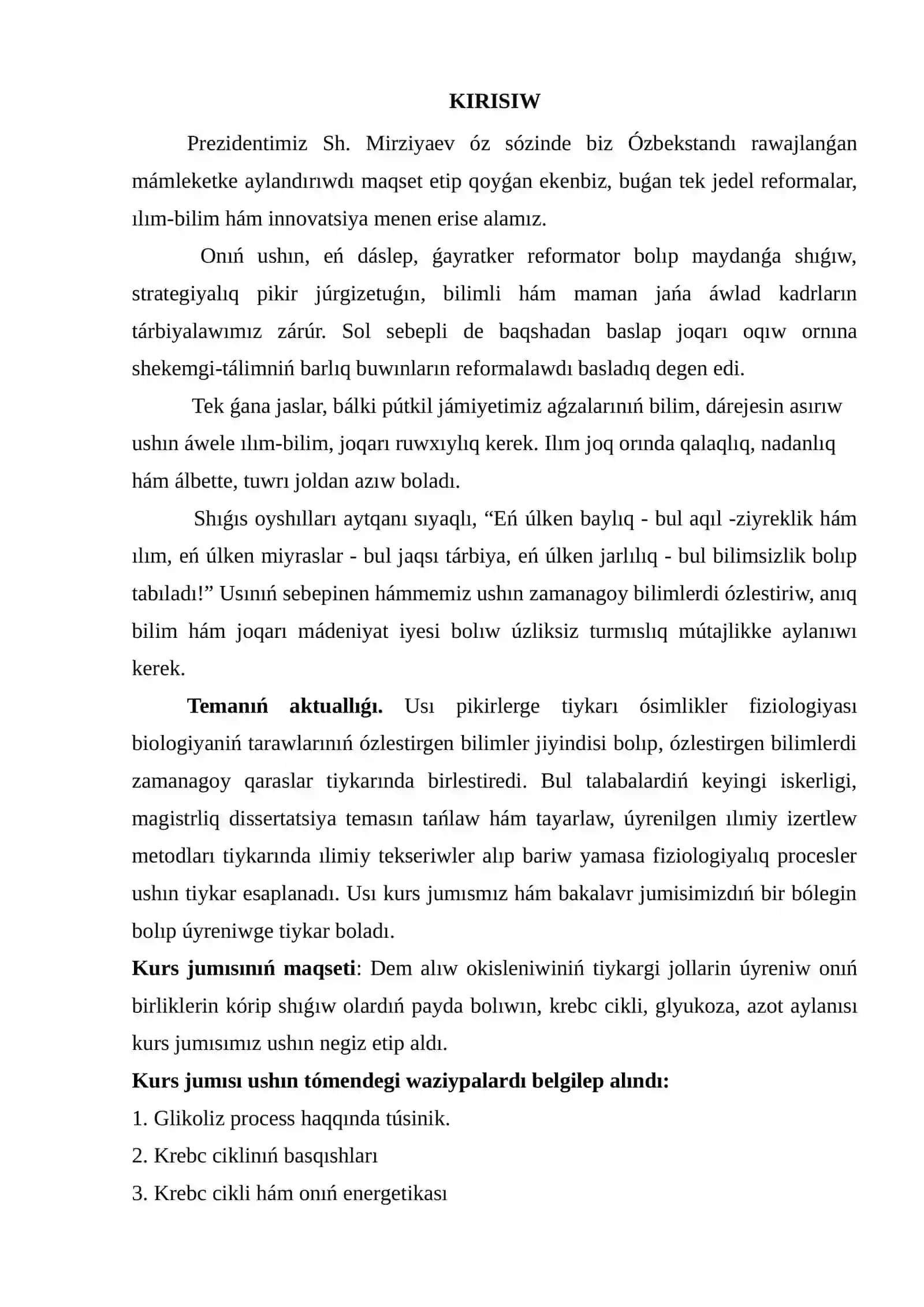 Krebc cikli hám onıń energetikası 3