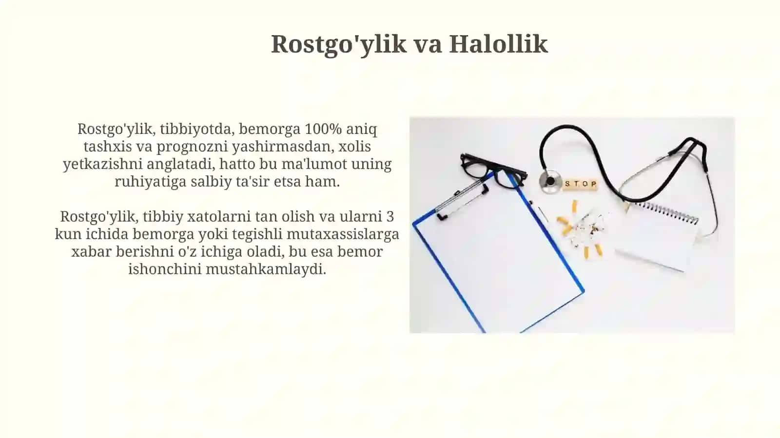 Tibbiy etika asoslari (diantalogiya) 3