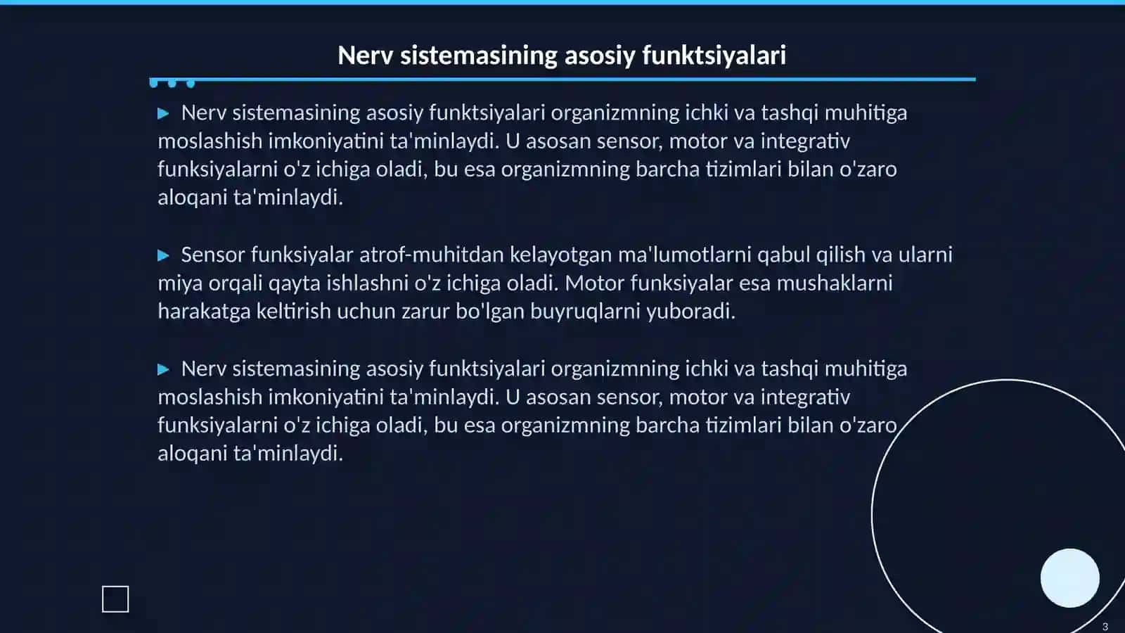Nerv sistemasining fiziologik xususiyatlari 3