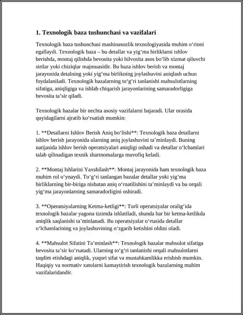 MASHINASOZLIK TEXNOLOGIYASI ASOSLARI FANIDAN 3