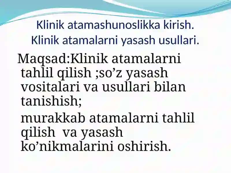 Klinikatamalar haqidatushuncha 3