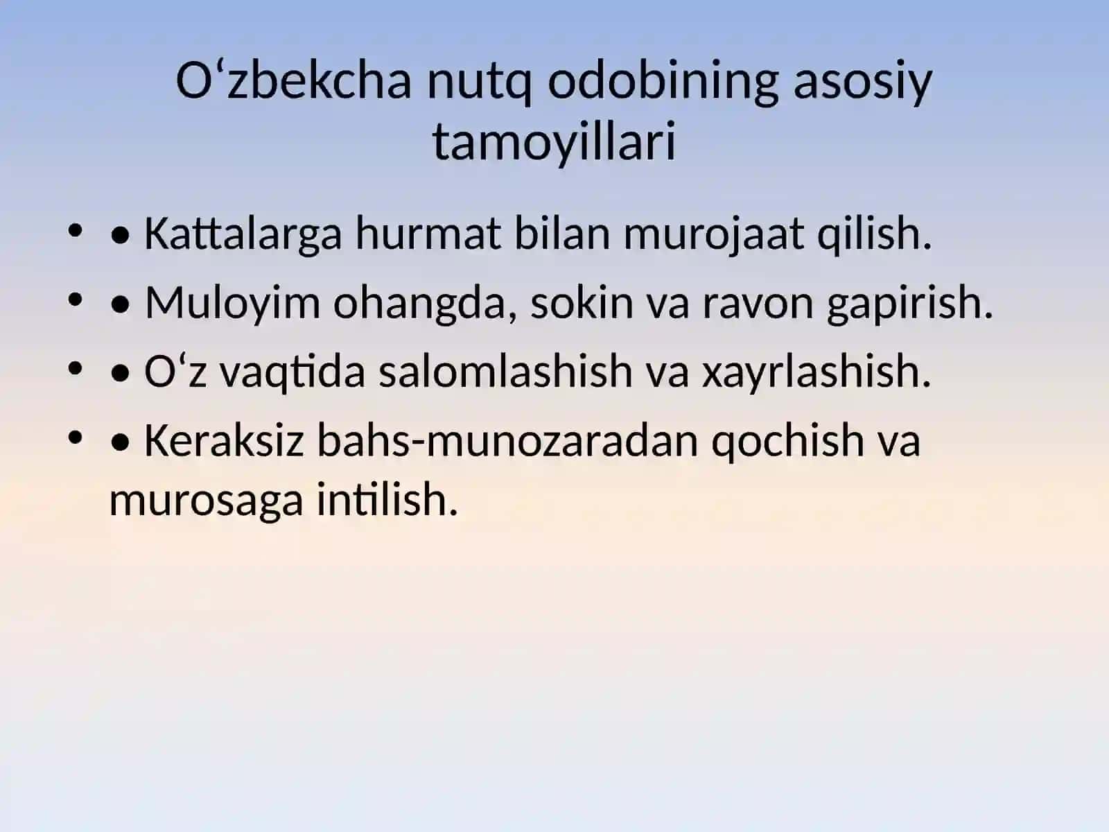 O'zbekcha nutq odobi 3