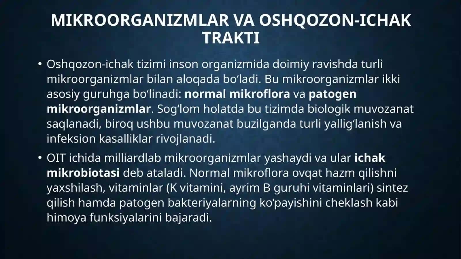 Gastrit, oshqozon-ichakyarasi, kolit va boshqa kasalliklar kelib chiqishida mikroorganizmlarni ahamiyati 3