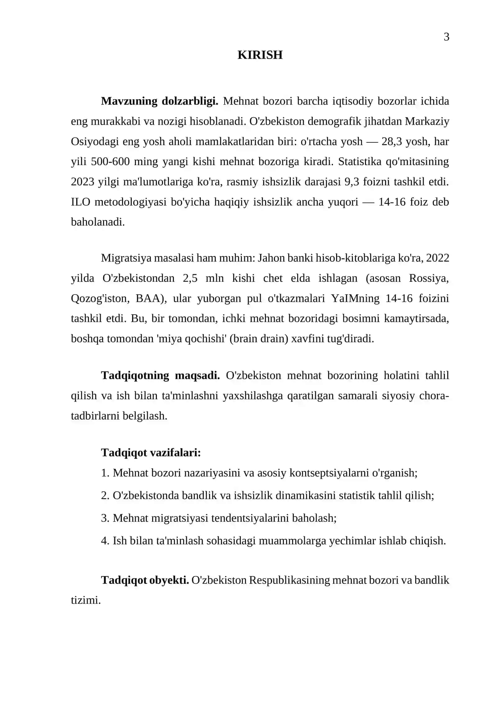 Mehnat bozori va ish bilan ta'minlash muammolari 3