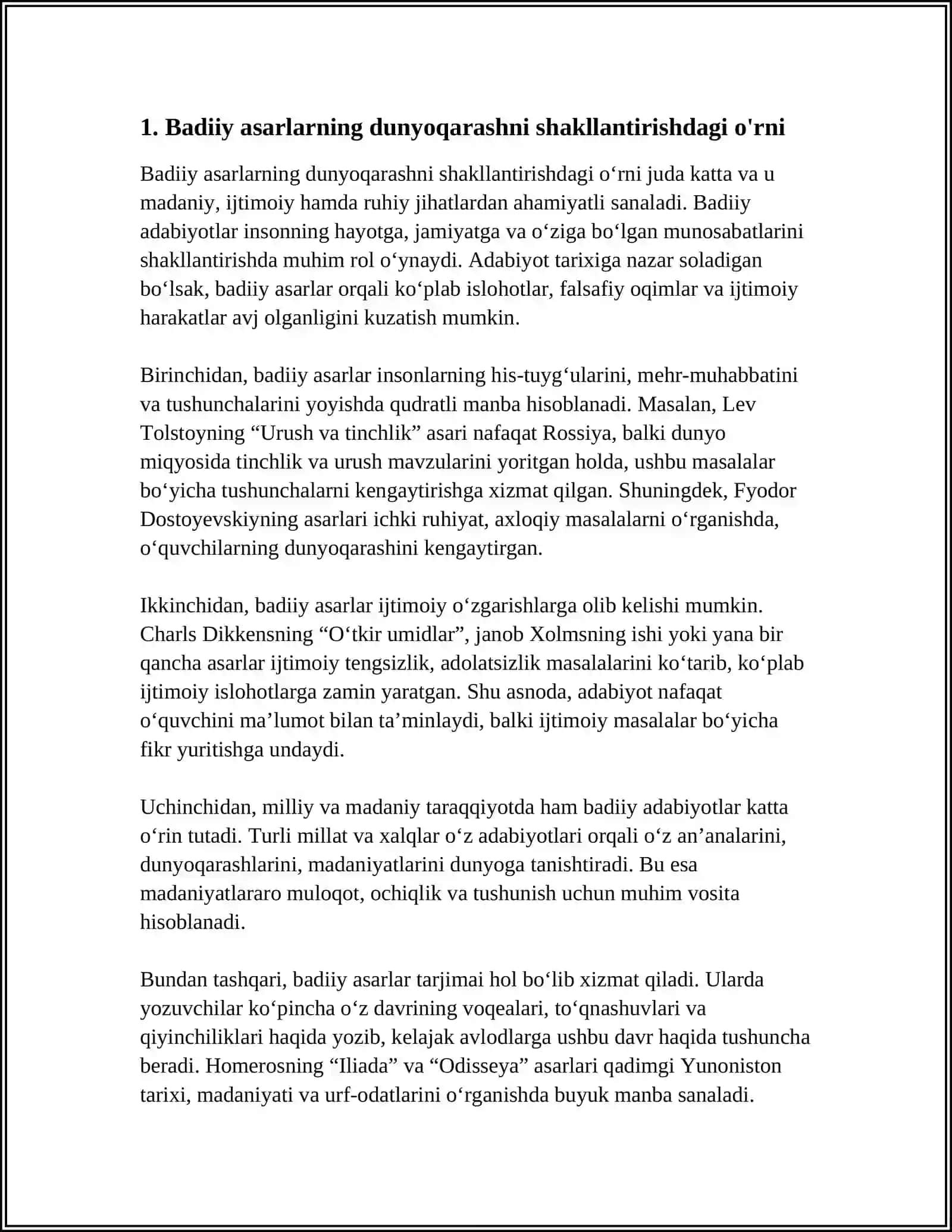"DUNYONI ESTETIK IDROK ETISHDA BADIIY ASARLARNING AHAMIYATI" 3
