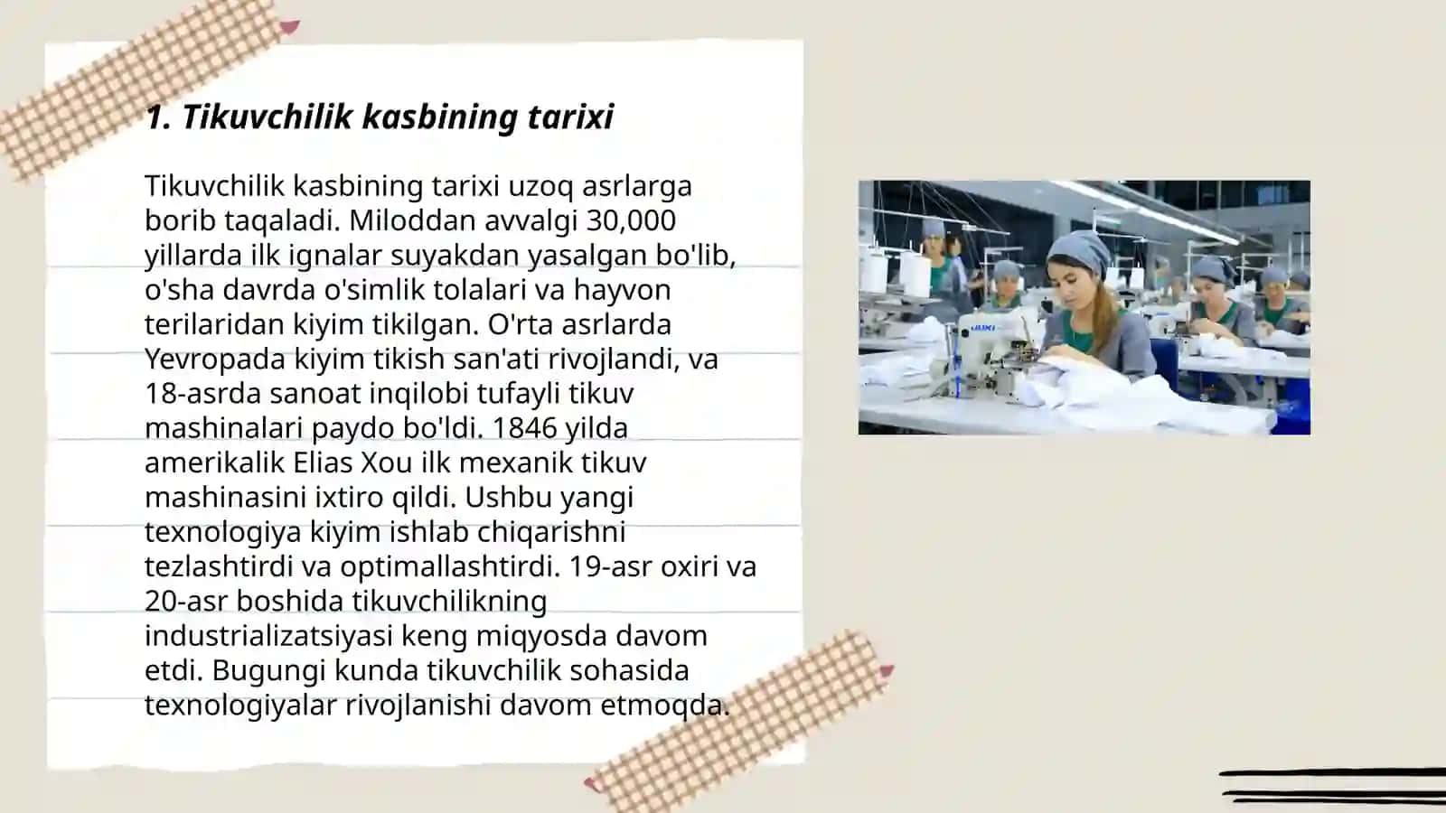 Tikuvchilik kasbi tarixi 3
