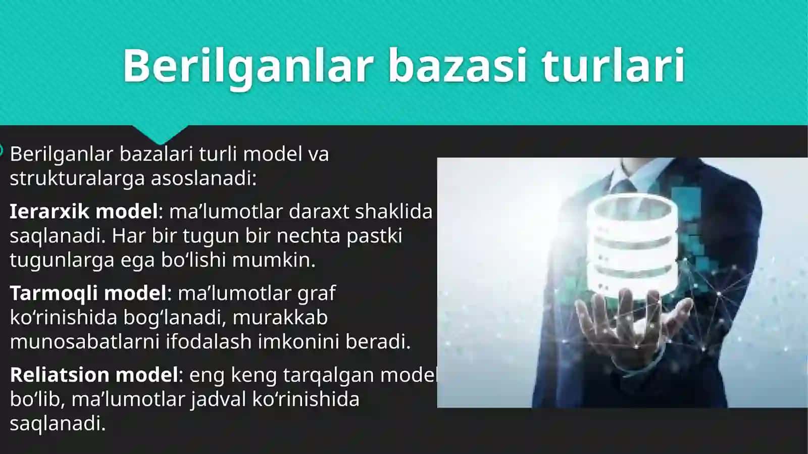 Berilganlar bazasi boshqaruvining texnik asoslari 3