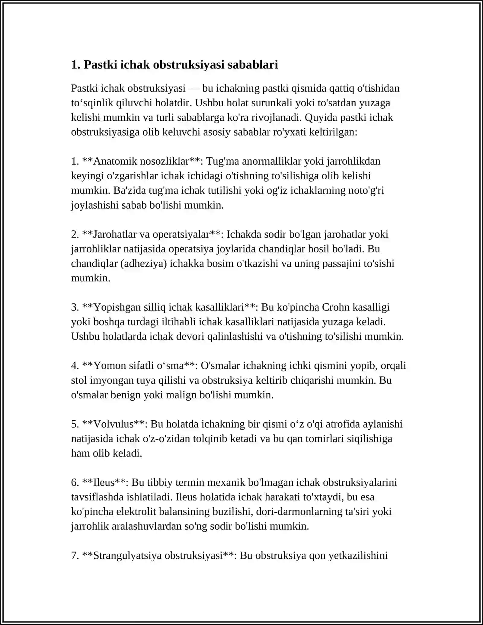PASTKI ICHAK OBSTRUKSIYASI 3