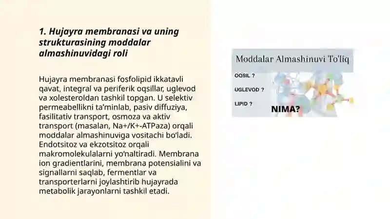 Hujayrada moddalar almashinuvi 3