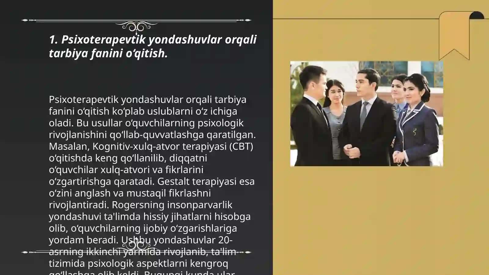 Psixoterapevtik yondashuvlar orqali tarbiya fanini o‘qitish 3
