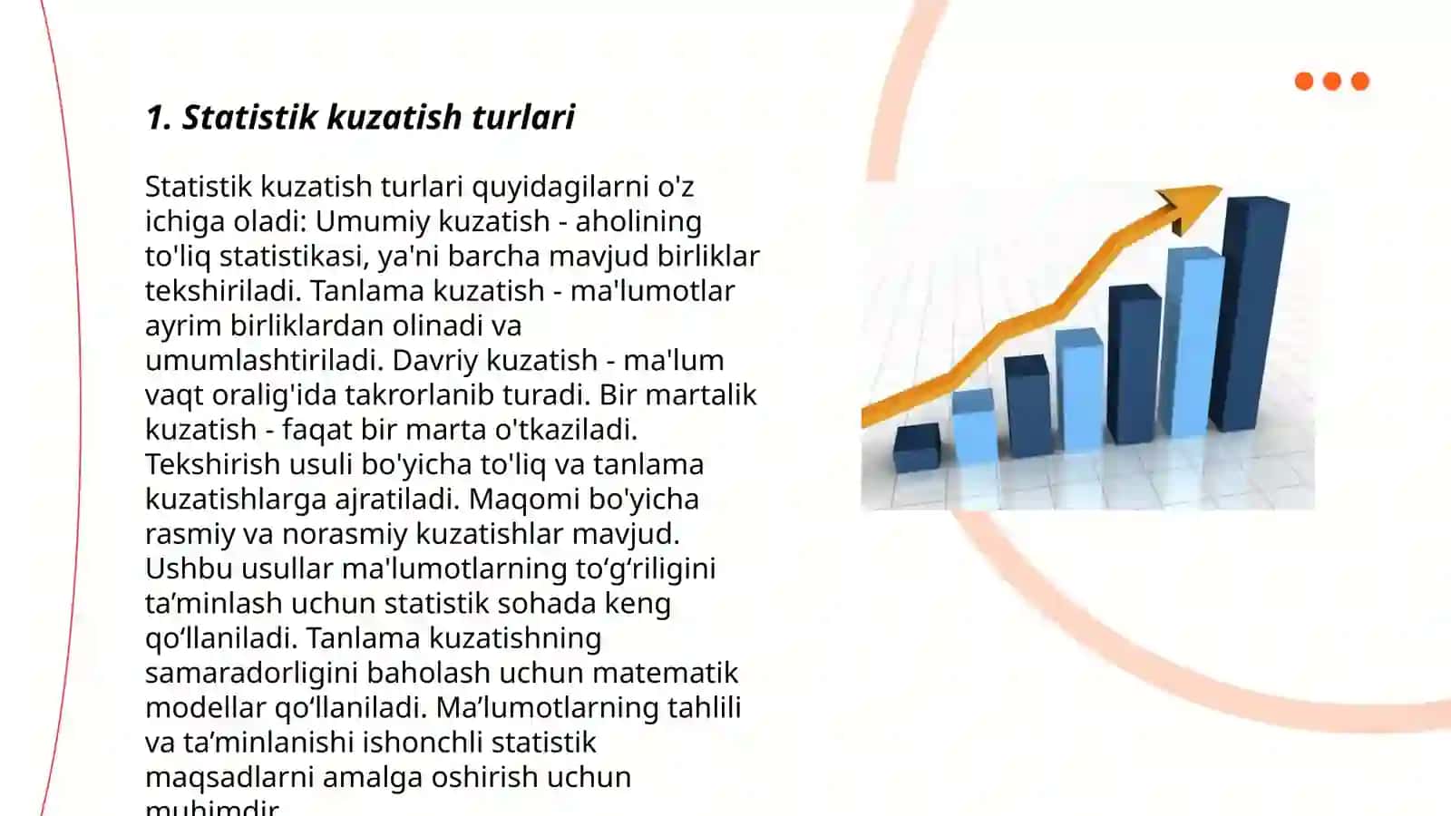 Statistik kuzatishni tashkil etishning o'ziga xos xususiyatlari 3