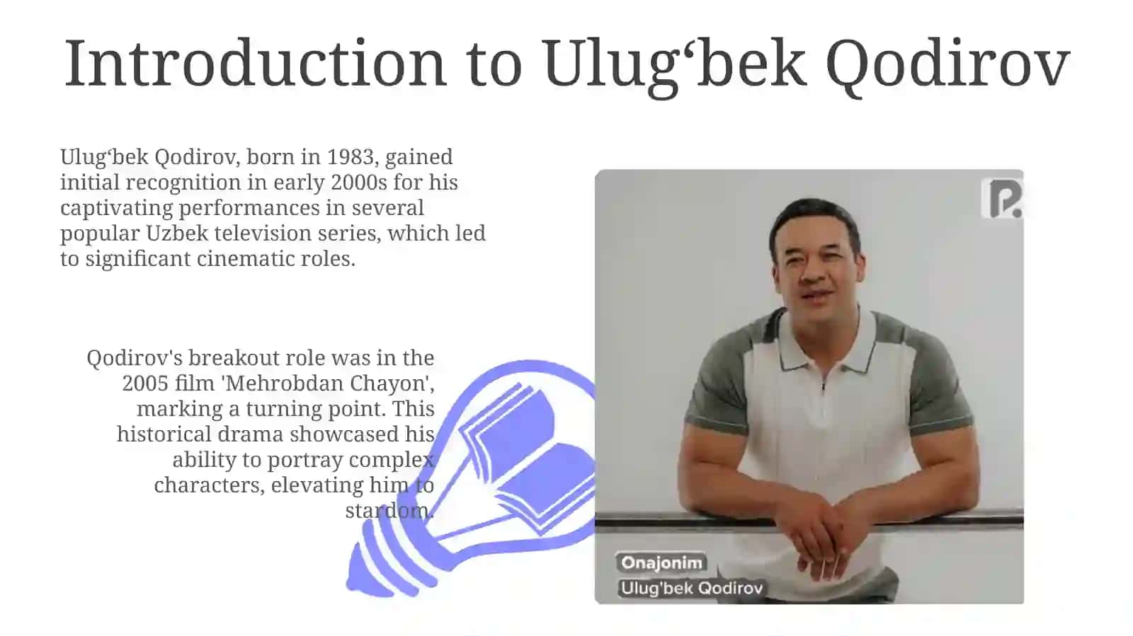 My favorite actor Ulugʻbek Qodirovslife and work his role in Uzbekcinema 3