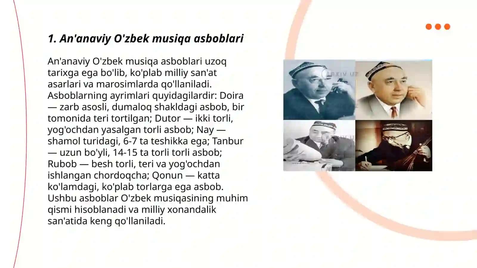 O’zbek xalq musiqa ijodi 3
