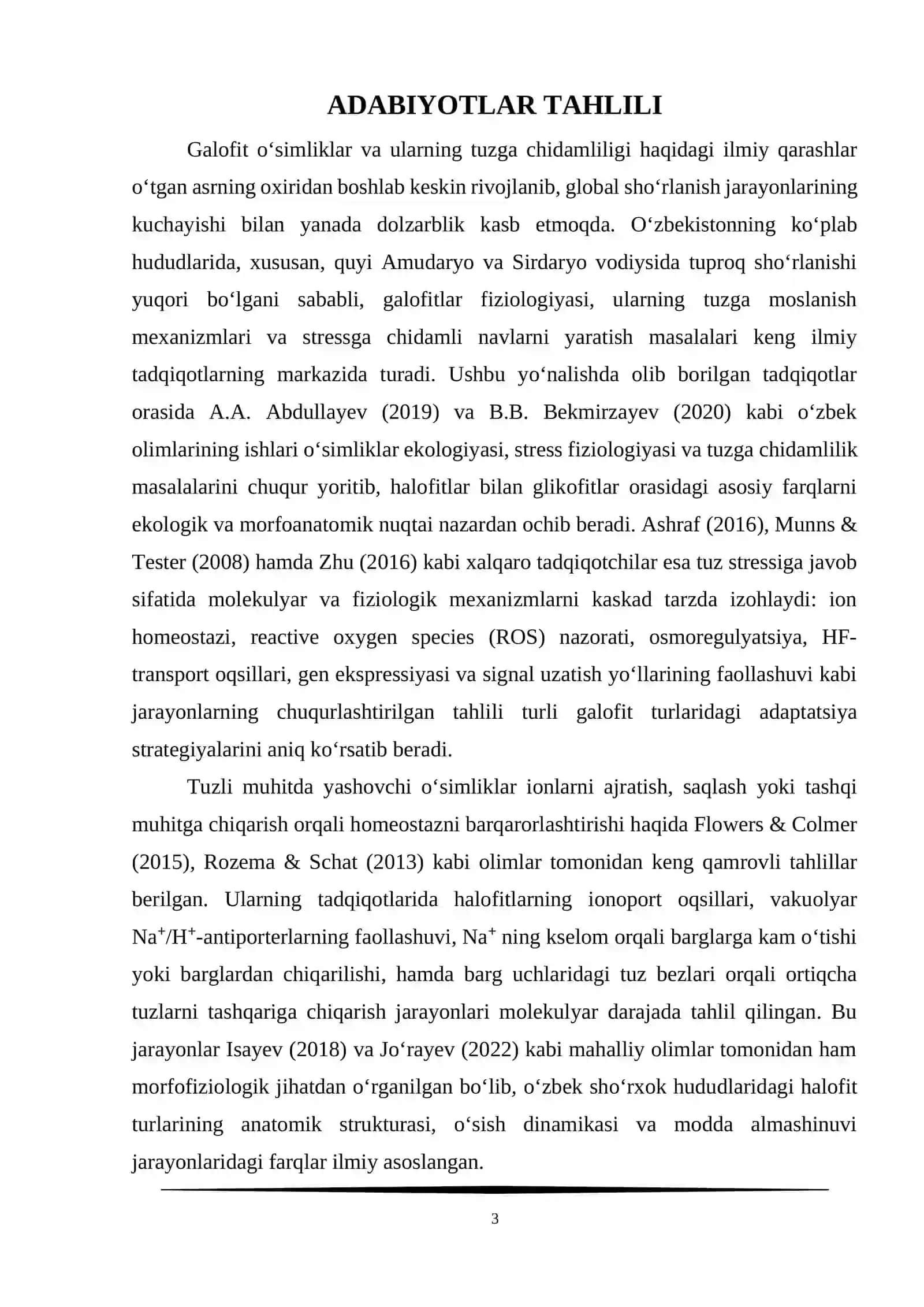 Galofit o‘simliklar. O‘simliklarning tuzga chidamliligi 3