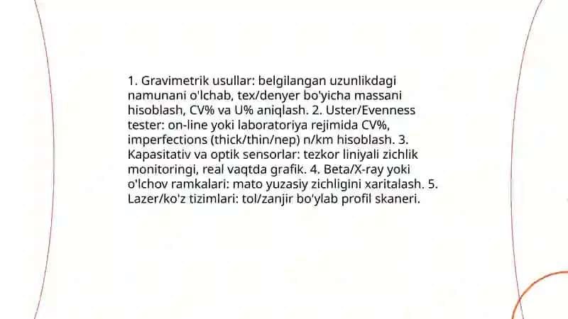 Chiziqiy zichlik notekisligini nazorat qilish 3