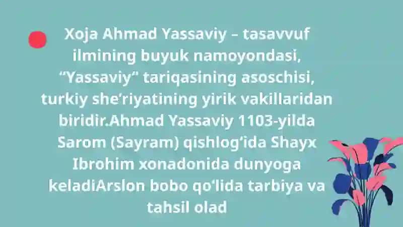 Ahmad Yassaviy va Ahmad Yugnakiyning hayoti va ijodi manbalari 3