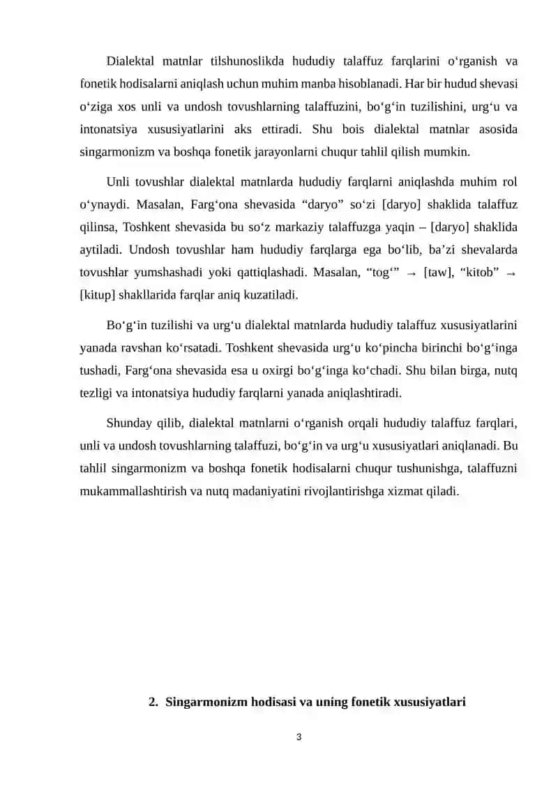 Singarmonizm hodisasining dialektal matnlarda o‘rganilishi 3