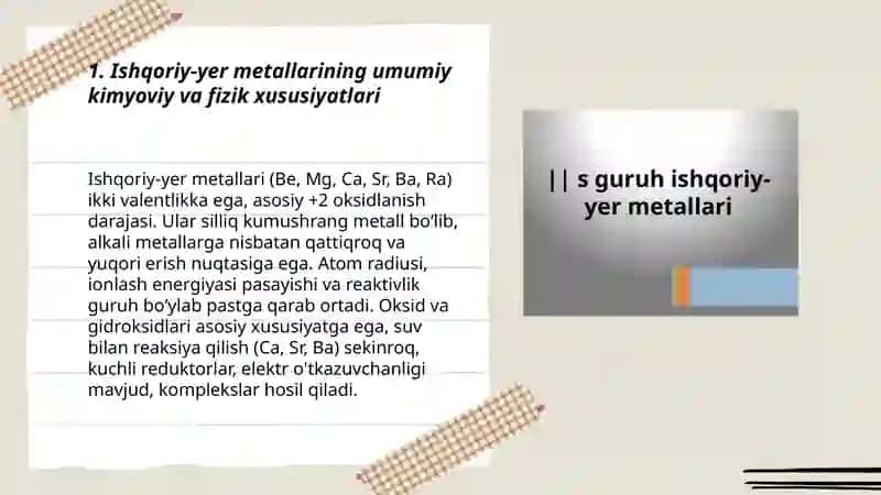 Ishqoriy -yer metallarini aniqlash usullari. 3