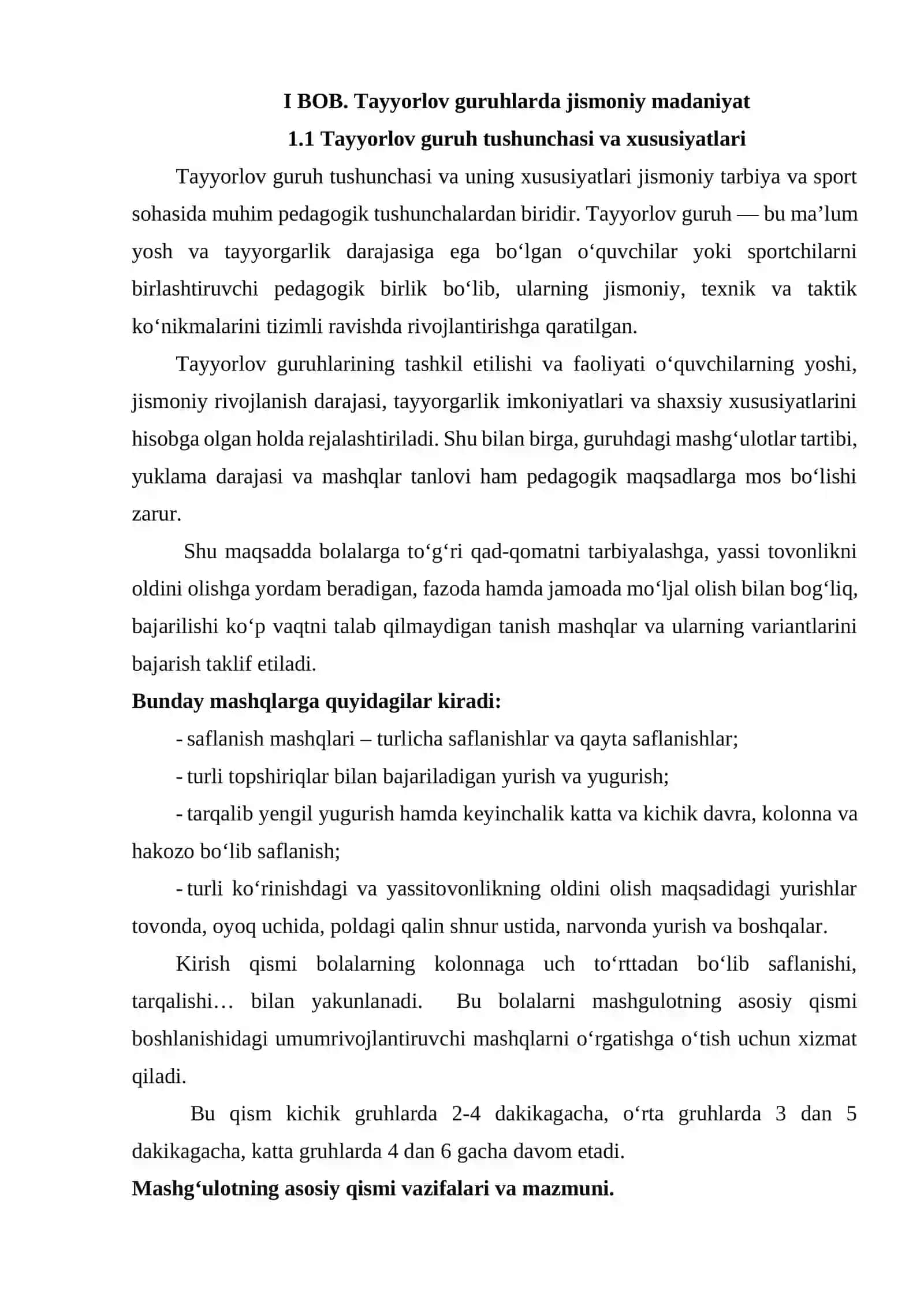 Tayyorlov va maxsus tibbiy guruhlarda jismoniy madaniyat. 3