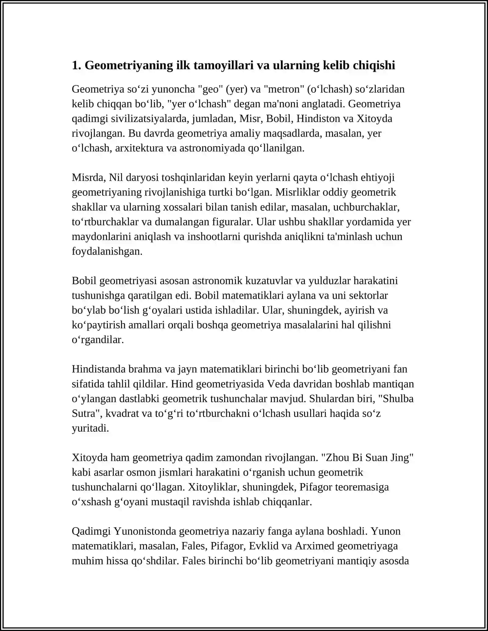 GEOMETRIYA ELEMENTLARI MAVZUSINI OʻRGANISHDA TARIXIY MATERIALLARDAN FOYDALANISH 3