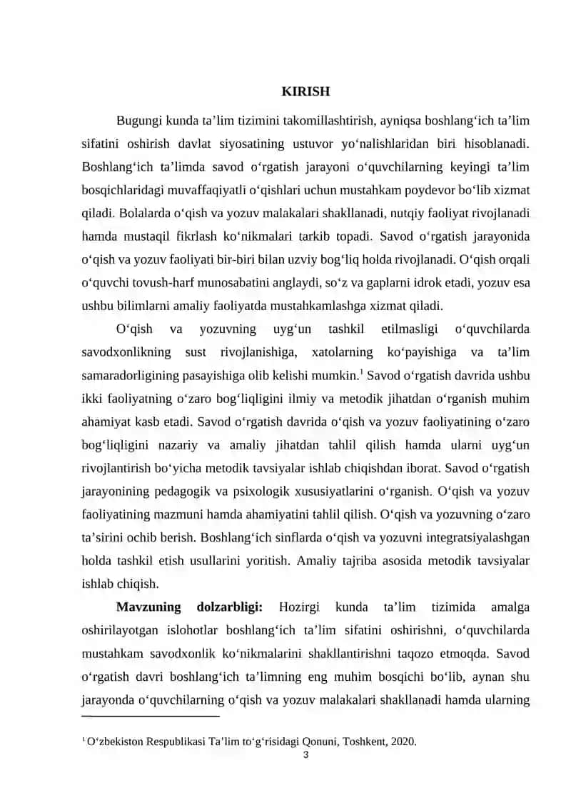 Savod oʼrgatish davrida oʼqish va yozuv faoliyatining bogʼliqligi 3