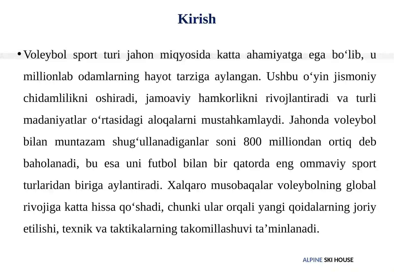 Voleybol bo‘yicha jahon miqyosidagi musobaqalar o‘tkazilishi 3