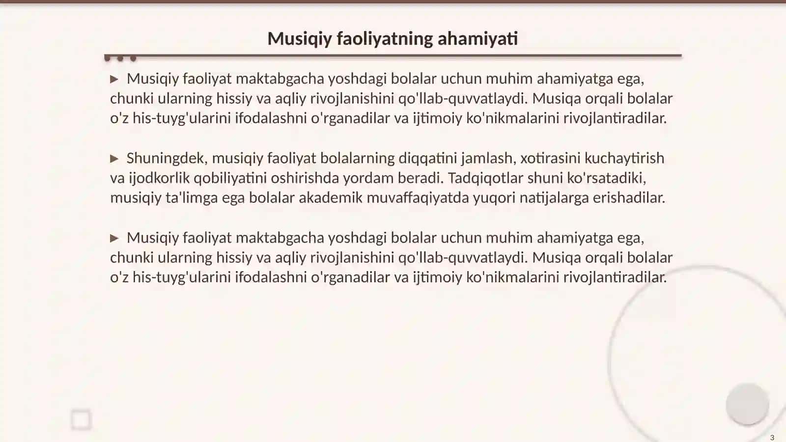 Maktabgacha kichik yoshdagi bolalarning musiqiy faoliyati mazmuni 3