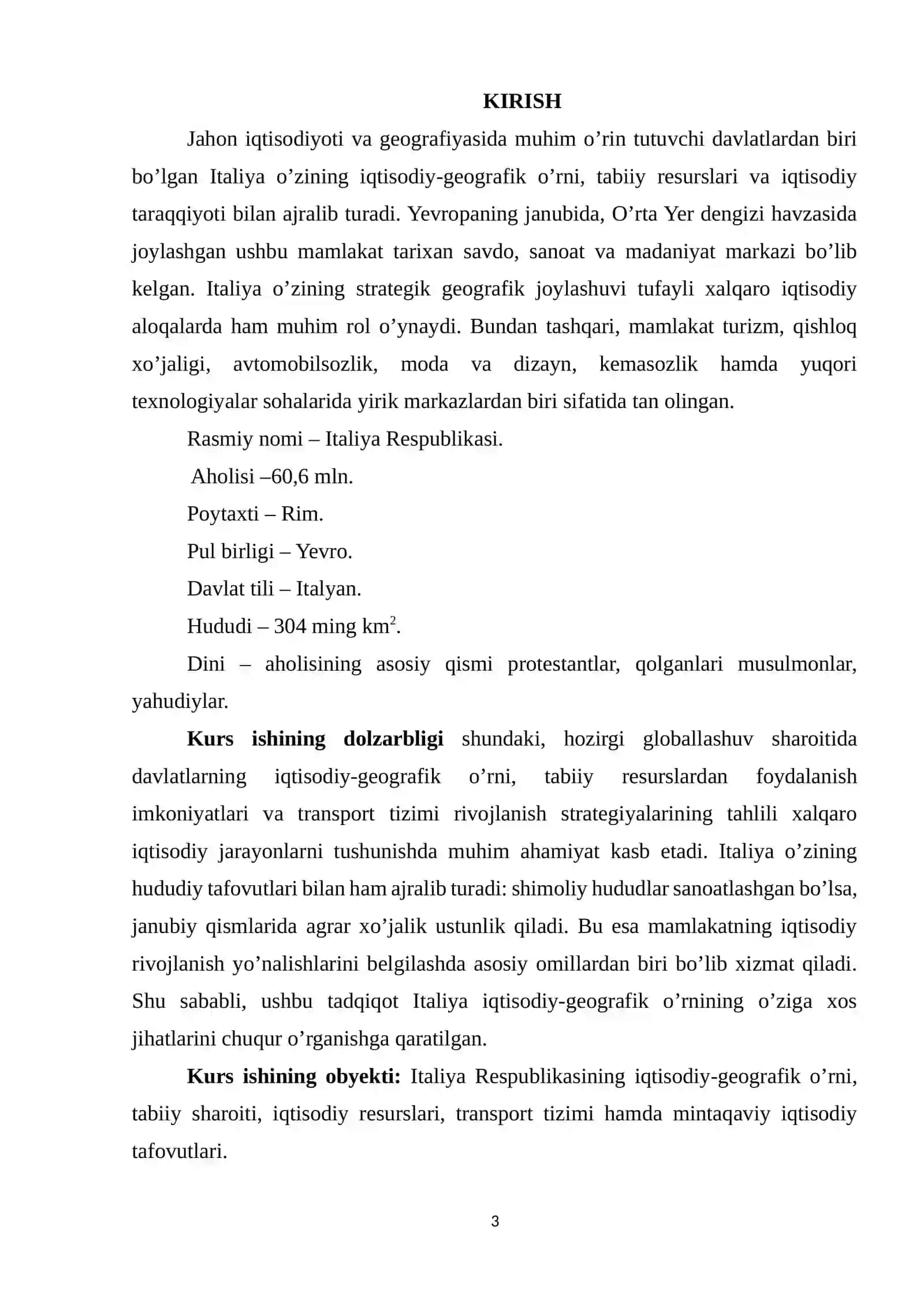 italiya iqtisodiy geografik o'rnining o'ziga xosligi 3